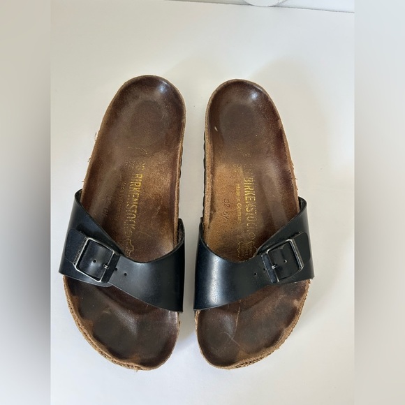 Birkenstock Madrid Leather Sandals Black size 38 size 7.5 women US - Picture 2 of 8
